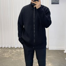아도르클래식 터틀넥 5컬러 집업 가디건 하찌 세미 오버핏 긴팔 니트