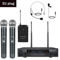 무선마이크 방송용 ASMR 스튜디오 핸디 Phnyx Pro 듀얼 채널 무선 마이크 세트 2x100 500MHz, 1.EU PLUG