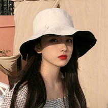 보슈 여성모자 양면 버킷햇 여름 휴가 베이직 여리여리 코튼 벙거지 3-4