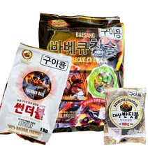 숯 캠핑용 바베큐 참숯 구이용 bbq 차콜 야자숯 조개탄 착화제, 썬더볼 성형탄 2kg