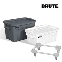 [브루트] BRUTE 사각토트박스 75.7L+돌리 세트, 라이트그레이, 화이트