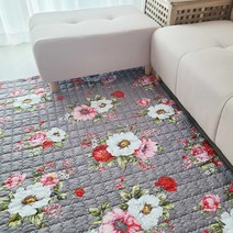 지베누오 북유럽풍 면 거실 바닥 침대 이불 패드 매트 요 깔개, 회색, 6.아네모네