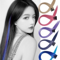 룸804 브릿지 붙임머리 피스 옴브레 하이라이트 탈색 가발 헤어피스 부분가발, 단색, 오렌지