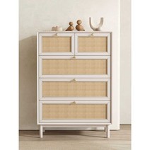 볼레스트 자작나무 예쁜 서랍장 원목 인테리어 서랍장 32평인테리어 빈티지 캐비닛, 70x35x110cm 크림색