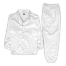 KJ 방진복 상하세트 제전복 무진복 제전방진복 클린복 크린룸 반도체 정전기방지 작업복 투피스, 화이트-L(95)