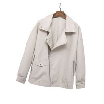 가죽 자켓 롱 셔츠형 바이크 ftlzz new 가을 여성 인조 가죽 자켓 오토바이 바이커 pu 가죽 코트 블랙 느슨한 bf 스타일 여성 아웃웨어
