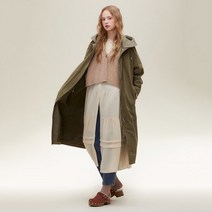써스데이아일랜드(정상) 후드 배색 야상형 트렌치 코트 (T226MCT131W)