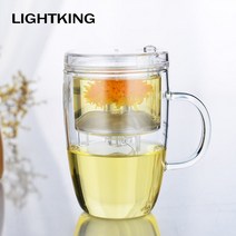 라이트킹 내열유리 티머그 차망 머그잔 S-002 400ml