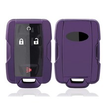 Horande 360도 부드러운 TPU 보호 키 포브 커버 케이스 쉐보레 실버라도 1500 타호 콜로라도 서버번 GMC 시에라 캐니언 SLT 스마트 키리스 엔트리 포브(퍼플), Purple