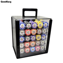 100 개 카지노 포커 칩 세트 골드 크라운 텍사스 홀덤 바카라 블랙 잭 클레이 동전 아크, 04 1000PCS