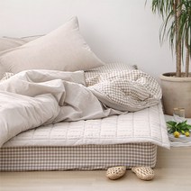 멜란체크 무지 이불커버 8컬러 SS D Q K 구스이불커버, 라이트퍼플