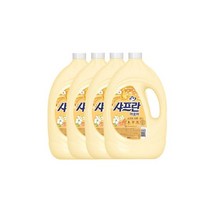 기분좋은향기 섬유유연제 소프트코튼 3 1L 4개, 기분좋은향기 샤프란 섬유유연제