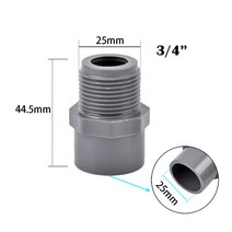 PVC 배관자재 강관파이프 게이트밸브 수도배관자재 1/2 인치 3/4 1 나사 커넥터 2 개 20/25/32mm 물 파이프 어댑터 정원 관개 튜브 피팅, [02] B