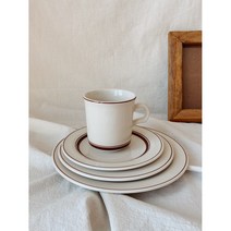 빈티지 레트로 감성 도자기 그릇 카페 홈 파티 디저트 일본 수입 앞 접시 예쁜 그릇쇼핑몰, 23cm, 1개