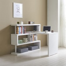 신학기 준비 서재 드뤽스 L12 3단 1200 책상세트, 화이트