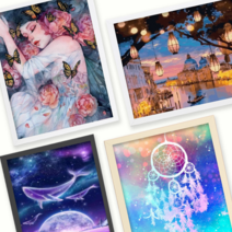 보석 십자수 액자 포함 세트 DIY 풀패키지 예쁜 큐빅 비즈 30x40 40x50 cm, 블랙(30x40), 11.고양이의 정원