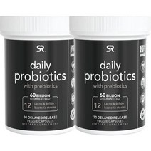 Sports Research Daily Probiotics Prebiotics 스포츠리서치 데일리 프로바이오틱스 600억 CFU 30베지캡슐 2팩