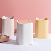 깔끔하고 모던한 디자인의 회전형 탁상용 미니 휴지통, 2.화이트