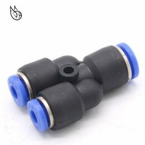 5Pcs "Y" 공압 커넥터 Tee 유니온 푸시 인 피팅 에어 파이프 조인트 OD 4 6 8 10 12MM Y 형 모양, 05 4MM