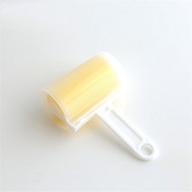 먼지 제거 1pc 휴대용 빨 정전기 방지 옷 먼지 제거 끈적 끈적한 머리 텀블, 덮개가 있는 노란색