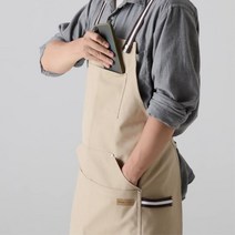 공방 목공용 남자 캔버스 앞치마 미술 작업용 목수 바리스타 남자앞치마 남성앞치마 셰프 쉐프 남성, 베이지