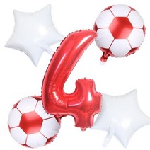 돈세는 기계 지폐 계수기 현금 위조지폐 감지기 지폐교환기 만화 축구 테마 호일 풍선 32Inch 번호 빨간색 노란색 둥근 공 생일 파티 장식 스포츠 회의 소품, 5pc red 4