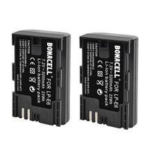 카메라배터리 호환 3200mAh LP-E6 E6N 배터리와 LED 듀얼 충전기 EOS 5DS R 마크 II 6D 7D 80D 카메라 케이, [01] 2 battery