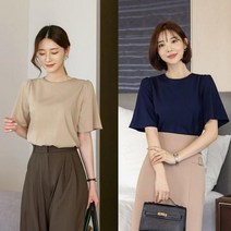 시크라인 린넨터치 날개소매 심플 블라우스