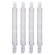 Fdit 4Pcs Multipurpose Bed Sheet Clip Grippers Fasteners Mattress Holder Elastic Clothes Pegs, 1