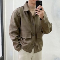 라운지21 남자 루즈핏 소프트 모직 숏 블루종 자켓