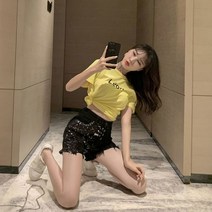 화이트블루 여름 한 패션 캐주얼 어 높은 허리 짧은 바지 느슨한 뜨거운 넓은 다리 플러스 크기 빈티지 여성 진 데님 반바지 여성