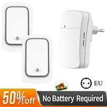 초인종 현관 비상벨 무선 차임벨 도어벨 설치 스마트 야외 무선 초인종 220V 벨 방수 링 2 in 1 수신기 EU, 02 1R 2W_01 EU