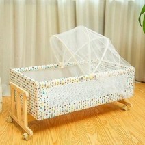 요람침대 바운서 아기 흔들침대 수동 작은 스마트 0-3세 신생아 달래기 자동, 01 (노란색 작은 꽃 큰 요람) 누드 침대
