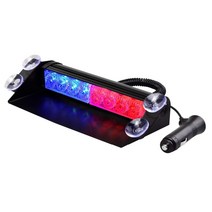 중장비 안전등 경고등 사고방지 12V 8 LED 빨간색 파란색 흰색 자동차 스트로브 경고등 소방관 경찰 led 깜, 07 Red and White