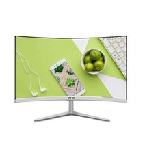 e 스포츠 24 27인치 곡면 컴퓨터 모니터 4K LCD 게임, 32인치 1080P 75HZ 테두리 없는 흰색