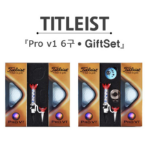 브라더스골프 타이틀리스트 Pro V1 6구 골프공 선물세트, 선택4 골드볼마커 세트