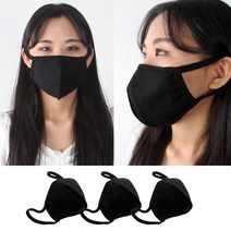 카베리 콧대가 살아있는 필터삽입형 3D입체 특양면 마스크 3장 1세트 100%, 1개, 블랙