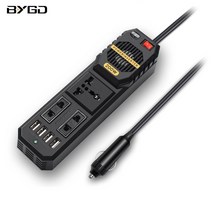 BYGD 200W 미니 차량용인버터 자동차 인버터 시가잭변압기노트북 핸드폰 충전기, 블랙
