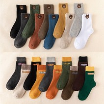 [남여 겨울양말 10종세트] 곰돌이&배색 도톰한 겨울양말