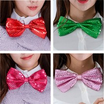 반짝이 나비 넥타이 대형 리본 트로트 가수 분장 행사 축제, 럭셔리나비넥타이(중)양면푸치샤