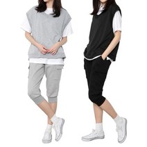 코디제이 여성 트레이닝복세트 베스트건빵배기세트 남녀공용 투피스 빅사이즈 카고 반바지 조끼