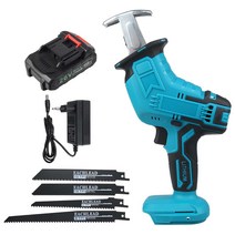 전기톱8000 분당회전수/분 무선 전기 왕복 톱 DIY 목공 절단 도구 배터리 10PCS 톱 블레이드 옵션, 01 파란_01 EU