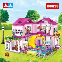 성인레고 중국 레고 커스텀 키링 친구 도시 집 여름 휴가 별장 성 빌딩 블록 세트 피규어 수 장 diy 크리스마스 선물, 1018pcs 상자 없음