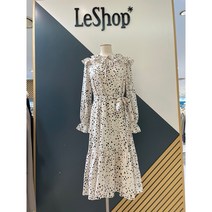 [르샵] (LB12OP070) 러플카라 쉬폰 롱 원피스