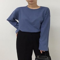 다잇템 [다잇템] 여자 긴팔티 클래식 면원단 코디 돌만 티셔츠