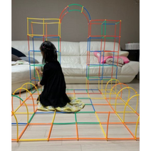 (KC인증 + 도안제공) KC인증 빨대 블럭 블록방 창의력 키우기 집콕템 4 5살 6살 7살 여아 남아 장난감 가정 보육, 500피스