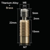 3D프린터 관련 부품 용품 3DSWAY Bi-Metal V6 열 브레이크 모든 금속 Heatbreak 티타늄 합금 황동 M6 스레, 03 TA-B Thread_02 5pcs