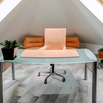 립이 있는 Floortex 폴리카보네이트 의자 매트 47' x 35' 딱딱한 바닥용 투명(FC128919LR), 한개옵션0