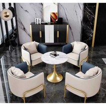 고급 상담 의자 쇼파 티테이블 회의용 데스크 미팅룸, 2인석 2 + 테이블 80 (커피색상)