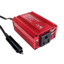220V 시거잭 150W 자동차 인버터 변환기 소형 휴대용 12V 110V/220V 충전기 어댑터 오디오 TV냉각 팬 포함, Red US, CHINA